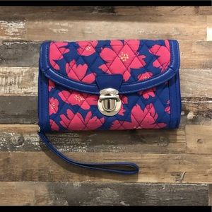 Vera Bradley Pink And Blue Wrist Wallet